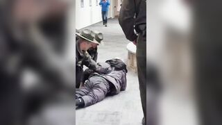 9-year-old anti-ICE rioter gets arrested by State Troopers