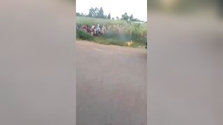 Rapist Wet on Fire by Angry Crowd