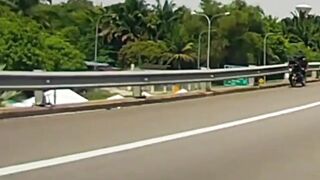 19 Year Old Motorcyclist Rider hits Divider, Bike Keeps Going, Hi Dies on Camera (Strong Images)