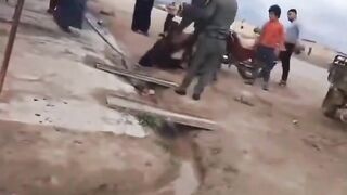 Muslim Woman is Brutally Beaten in the Dirt, Whipped and Stomped