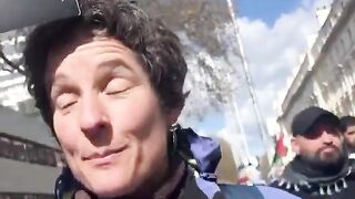 Iranian woman goes BERSERK on smug white liberal who is supporting the Islamic regime