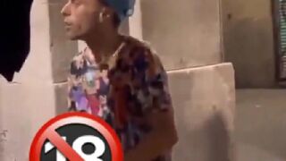 More of This!. Disgusting Migrant in Barcelona Streets gets his Act Shut Down Quickly