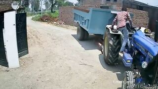Run Over By Tractor Gets Back Up