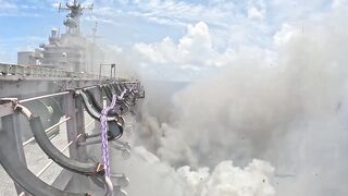 Shocking Video from aboard USS Peleliu as it's struck by two Missiles