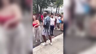 (Repost) Guy punched a woman for smacking him in front of his boys...