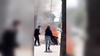 Man Freezes seconds after his Ex Wife Set Him on Fire...Women come to his Aid