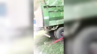 Bus vs Truck Collision in China results in Mass Chaos..No One was Killed by Miracle