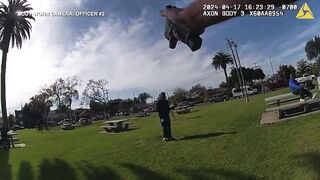 Long Beach California: Unedited Video of Police Shooting Dead a man with a Gun inside Park