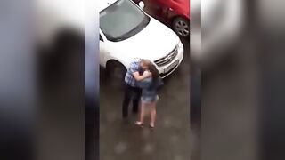 Man tries not to Hit his Girl despite Her Punching Him Non-Stop
