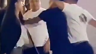 Loud mouth girl punshed by her boyfriend