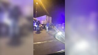 Brutal Accident between 2 Trucks and a Taxi is Hardcore