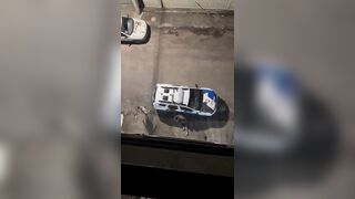 Man Running from the Cops Falls and Lands Exactly on a Police Cruiser