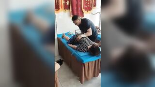 Repositioning the Tailbone through the Ass in Asian Massage...He shoves his whole Arm up there