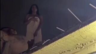 Woman caught on Roof in nothing but a Towel by Neighbor gets Off Roof by Ladder...Just Watch