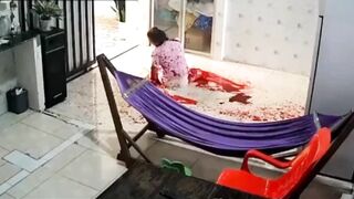Disturbing Audio as Man Slit's his Woman Hotel Owner's Throat where She Dies on the Floor (Warning)