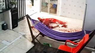 Disturbing Audio as Man Slit's his Woman Hotel Owner's Throat where She Dies on the Floor (Warning)