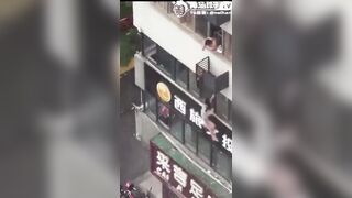 Girl in Dress manages to Fall a Few Feet but Fix her Skirt when She hits Pavement