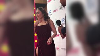 Fan FORCIBLY SUCKS ON Indian actress Nikita Rawal’s LIPS at red carpet