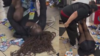 Chaos Erupts at the Store as Security Guard Apparently Performs an Exorcism