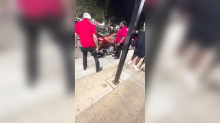 He picked the wrong door team to mess with...