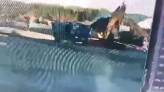 Driver Killed Instantly when Excavator makes a Sudden U-turn
