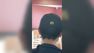 Complete breakdown inside of a McDonalds during rush hour lunch time
