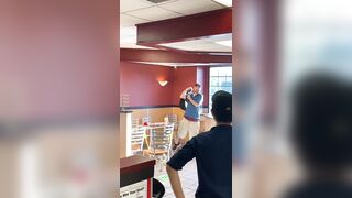 Complete breakdown inside of a McDonalds during rush hour lunch time