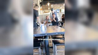 Every white boy in a restaurant gathered together to pack out an immigrant