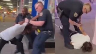 Man Detained and Tasered for Aggression Following Store Window Smash Attempt