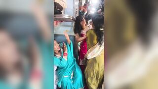 Indian women fighting for a seat in train