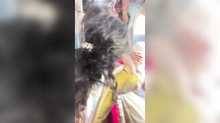 Indian women fighting for a seat in train