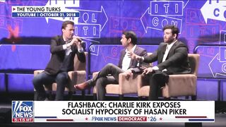 footage resurfacing of Charlie Kirk MIC DROPPING communist Hasan Piker to his face