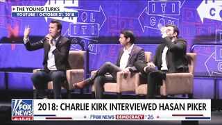 footage resurfacing of Charlie Kirk MIC DROPPING communist Hasan Piker to his face