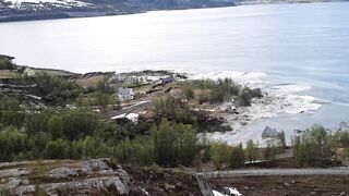 A terrifying yet fascinating landslide in northern Norway on June 3, 2020.