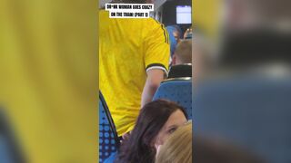 Drunk woman going crazy on the train