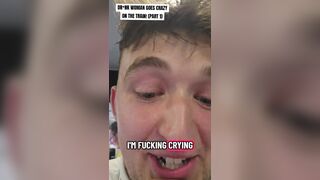Drunk woman going crazy on the train