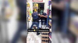 NYPD Warrant Officers Struggle to Handcuff Usual Suspect Refusing to Surrender