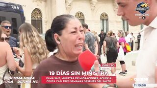 A mother in Ceuta has broken down in tears on Live TV: