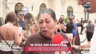 A mother in Ceuta has broken down in tears on Live TV:
