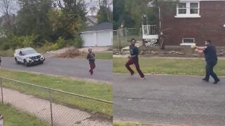 Crazy Black Man Tries To Steal Patrol Car While Carrying a Baby in His Arms