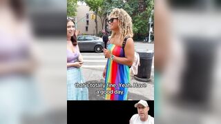 White liberal woman is asked if gays have lost any rights under this Trump administra