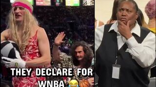 Two dudes in dresses showed up to the Las Vegas Aces game to declare themselves for t