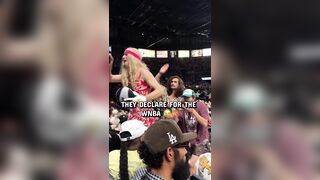 Two dudes in dresses showed up to the Las Vegas Aces game to declare themselves for t