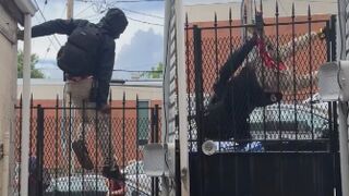 Neighbor Captured Man Stealing - Gate Did The Work