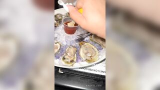 Clazzy Ratchet Slurps Down 48 oysters — driving her date to ditch the tab