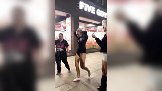 Bad Night For Brawling Blondes outside 5 Guys