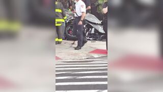 Everyone survived an incredibly violent crash in Manhattan this morning.