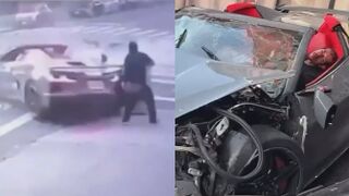 Violent multi-car crash in Upper Manhattan leaves at least 3 hurt