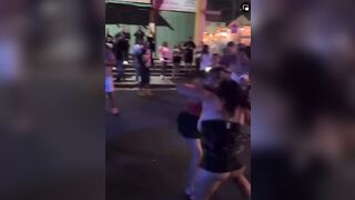 Drunk Girl in Puerto Rico with Boobs Out Flops like a Fish out of Water
