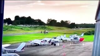 A small plane crashed into a Pennsylvania State Police helicopter at Carlisle Airport